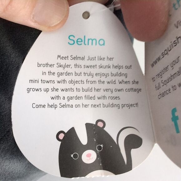 Squishmallows Selma the Skunk Stuffed Animal Plush Toy 8" With Tag - Picture 11 of 16